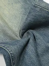 美式ウォッシュブルーストライプストレートデニムパンツ【ユニセックス・クリーンフィット・デザイン】