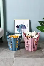 家庭用プラスチック製の大容量折りたためる洗濯物入れ【バスルーム・トイレ用】