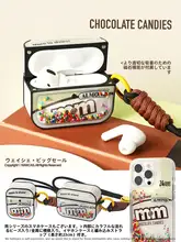 イヤホンケース AirPodsシリーズ対応 M&M'sモチーフ ストラップ付き かわいい ユニーク