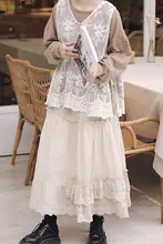 レディース 春用 不規則デザインの多層フリルスカート【フレンチスタイル・Aライン・レトロ・ゆったり】