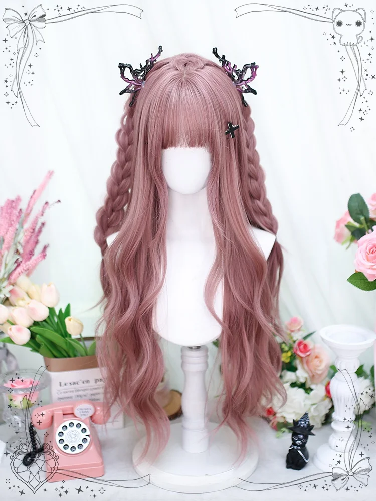 二次元ロリータ風カールウィッグ：ウェーブタイプのリアル質感と全頭セットによるプールヘアアレンジ実現