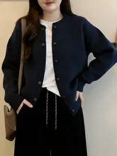 洗練されたデザインのニットカーディガン【春秋用・大きいサイズ・体型カバー】