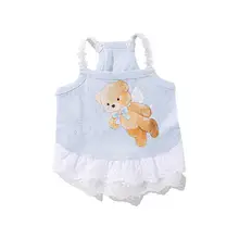 春夏用 ペット用かわいいクマ柄キャミソールドレス【薄手・通気性抜群・小型犬・猫用】