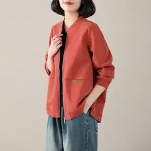 カジュアルなデザインの女性用野球ジャケット【フィット・秋用・アートスタイル】