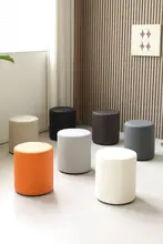 極上の柔らかさ！ミニマルデザインの円形スツール【家庭用・化粧台・リビング・ベッドルーム】