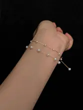 天然淡水真珠ブレスレット【極細・ダイヤモンドカット・重ね着けにも最適】