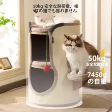 猫ハウス 爪とぎ キャットタワ ー サイザル麻 2段 一体型 オールシーズン 冬用
