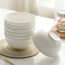 唐山骨瓷製 白色陶磁器ご飯碗セット【家庭用・おしゃれなデザイン・食器】