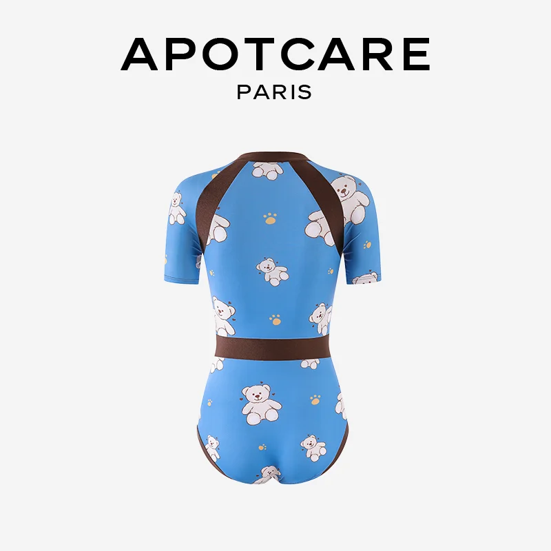 APOTCARE レディースワンピース水着：体型カバーと保守的デザインが特徴のビーチ用連体衣