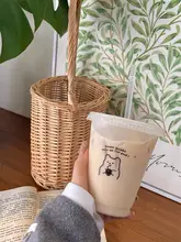 再利用可能な大容量夏用水筒【プラスチック製・ストロー付き・携帯用コーヒーカップ】