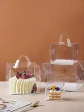 透明ケーキボックス【2寸・3寸・4寸・5寸対応・持ち手付き・焼き菓子用】