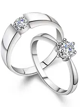 婚礼用 クラリティの高い婚約指輪【女性用・カップル用・調整可能】（セットアップ対応）