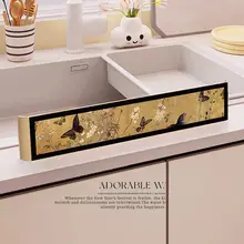 水跳ね防止アクリル製洗面台用ガード【古風・キッチン用】