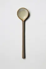 日本製手作り　ビンテージスタイルの陶器コーヒースプーン【長柄・創造的デザイン】