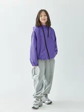 ウインドブレーダー キッズ ガールズ 撥水加工 フード付き 斜めファスナー アウトドア 秋冬「KC.CHILD」