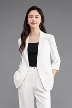 夏用通勤向け レディース ブルー スーツジャケット【防紫外線・軽量・ショート丈】