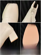 ブラック V口 ロングブーツ【秋冬用・膝下・太ヒール・エラスティック・スリムデザイン】（セットアップ対応）
