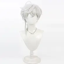 コスプレ用ウィッグ【銀白色・ふわふわな反り髪・VTuberスタイル】