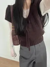 リボン付きプルオーバーセーター【秋用・ショートスリーブ・ルーズフィット】