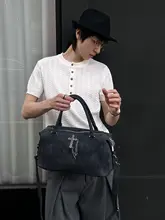 ボストンバッグ ピローバッグ ショルダーバッグ レディース ヴィンテージ ダーク系 ストリート インスタ映え 「YUEN」