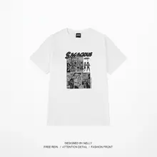 アメリカンヴィンテージ風 漫画プリントTシャツ【男女兼用・半袖・フィット】