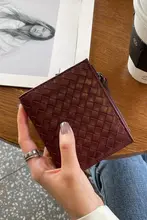 短財布【本革・手編み・羊革・大容量・多カードポケット・縦型】（セットアップ対応）