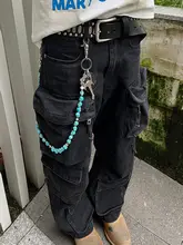手作りビーズ装飾のターコイズロック骷髅デザインウエストアクセサリー
