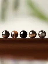 天然黒曜石のビーズブレスレット【DIY手作り・虹の目デザイン】