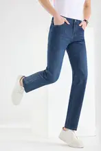 春季用 メンズ デニムパンツ【ストレートフィット・薄手・猫ひげデザイン】