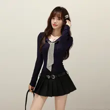 春秋用 ホワイトAラインプリーツスカート【女性用・極上の柔らかさ・体型カバー】