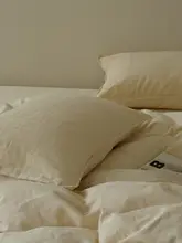 アイボリー幾何学模様の高級感ある転写ベッドシーツ【長綿使用・四点セット対応】