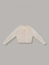 バレリーナスタイルの純羊毛ニットカーディガン【秋冬用・ショート丈・インナー対応】