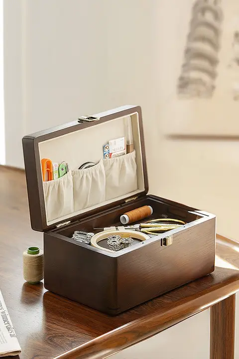 家庭用 縫製ボックス【高品質・手縫い・十字刺繍用収納】（セットアップ対応）