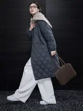 moment 深灰色 中長丈 ウールダウンコート レディース【秋冬用・高級感・オシャレデザイン】