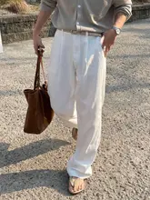 極上の柔らかさ 通勤・カジュアルパンツ【白・ワイドストレート・メンズ】