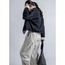 ヴィンテージ風ゆったりショートデニムジャケット【カジュアル・女性用・小柄対応】