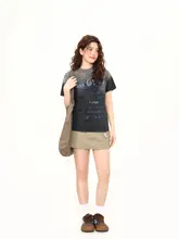 アメリカンスタイルのゆったりフィットTシャツ【夏用・ショートスリーブ・カジュアル】