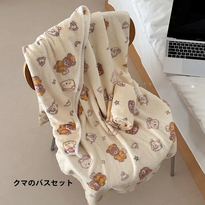 全身使用可能な加厚コットンバスタオル【速乾・ドライヘアキャップ付き・大人用・子供用】