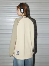 UNIFREE レディース 長袖Tシャツ【ビンテージスタイル・カラーコンビネーション・ルーズフィット】