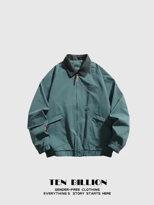 多ポケットデザインのユニセックスワークジャケット【秋用・カラーブロック】
