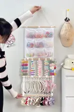 子供用ヘアアクセサリー収納ラック【壁掛け・クリップ付き・ゴムバンド・ヘアバンド】
