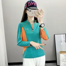 レディース 長袖 Tシャツ【春夏用・カジュアル・立襟・運動・ランニング・フィットネス・速乾性】