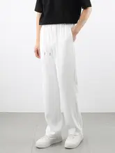 涼感を感じる極上の柔らかさの白いワイドレッグパンツ【フィット・ストレートシルエット・長パンツ】