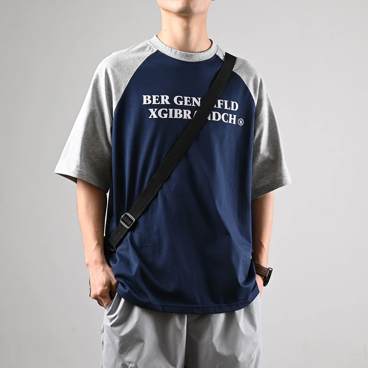 夏用 メンズ 半袖Tシャツ【コットン・カジュアル・ラグランスリーブ・フィット】