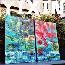 ポップアート風 抽象デザイン 大判手描きインテリアアート【寝室・リビング用】