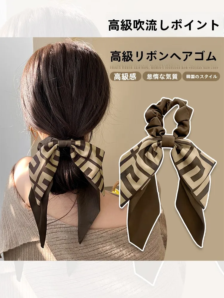 低いポニーテール用リボンヘアバンド：スタイリッシュな法式デザインで簡単な外ハネスタイルを実現