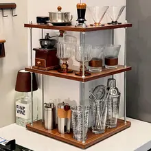 コーナーコーヒーカップスタンド【三角形デザイン・収納ラック】