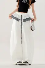 自然な白色の取り外し可能なぴらぴら付きパンツ【夏用・ジャズダンススタイル】（セットアップ対応）