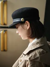冬用 女性用ダックビルキャップ【ウール・ブラック・多用途】