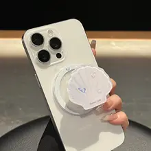 貝殻デザインのマグネット式スマートフォンスタンド【背面貼付・リングホルダー・デスクサポート・伸縮式・折りたたみ】